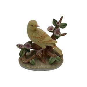 Royal Crown J. Byron Signed Yellow‎ Canary Bird Porcelain Figurine